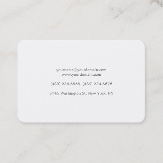 Trend White Creative Plain Uniek Stijlvol Vrouweli Visitekaartje (Achterkant)