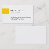 Trend Yellow White Minimalist Script-Visitekaartje Visitekaartje (Voorkant / Achterkant)