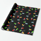 Trend Zwarte Kerstverlichting Cadeaupapier (Uitgerold)