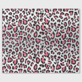 trendbubbeltje roze gom leopard dierlijk drukwerk cadeaupapier (Vlak)