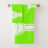 Trendcolor chartreuse Monogram Bad Handdoek (Insitu)