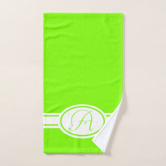 Trendcolor chartreuse Monogram Bad Handdoek (Handdoek)