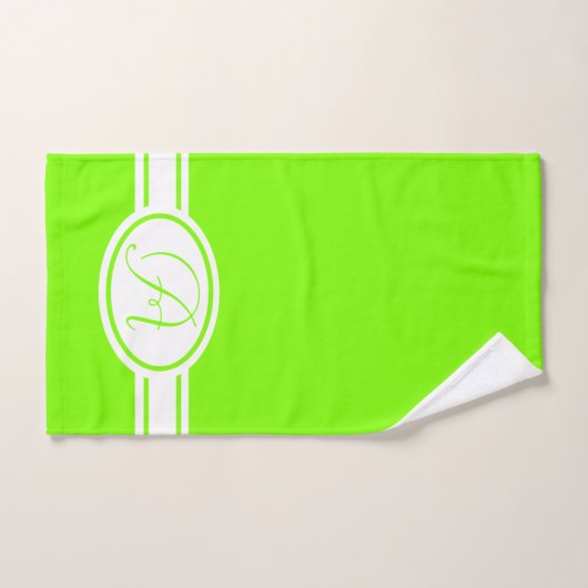 Trendcolor chartreuse Monogram Bad Handdoek (Handdoek)