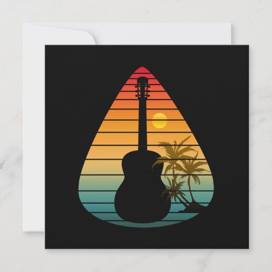 TRENDIGE GUITAR PICK ZONSONDERGANG BEDANKKAART (Voorkant)