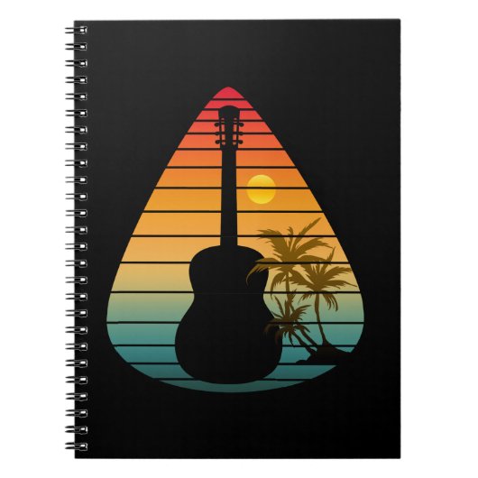 TRENDIGE GUITAR PICK ZONSONDERGANG  NOTITIEBOEK (Voorkant)