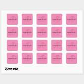 Trendige klassieke script monogram naam vierkante sticker (Vel)