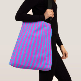 Trendige Streifen Tasche in Pink und Blau Crossbody Tas