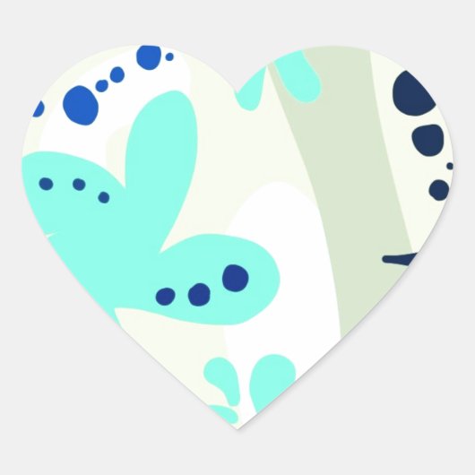 Trending abstract Patroon lichte kleur bloemblob Hart Sticker (Voorkant)