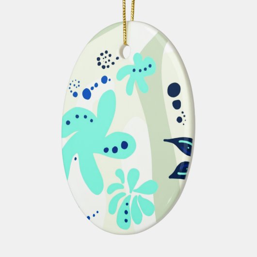 Trending abstract Patroon lichte kleur bloemblob Keramisch Ornament (Links)