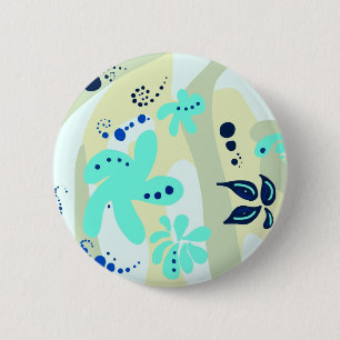 Trending abstract Patroon lichte kleur bloemblob Ronde Button 5,7 Cm