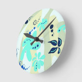 Trending abstract Patroon lichte kleur bloemblob Ronde Klok (Hoek)