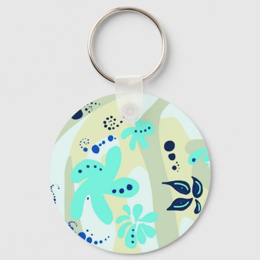 Trending abstract Patroon lichte kleur bloemblob Sleutelhanger (Voorkant)