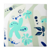 Trending abstract Patroon lichte kleur bloemblob Tegeltje (Voorkant)