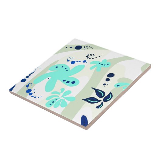 Trending abstract Patroon lichte kleur bloemblob Tegeltje (Zijkant)