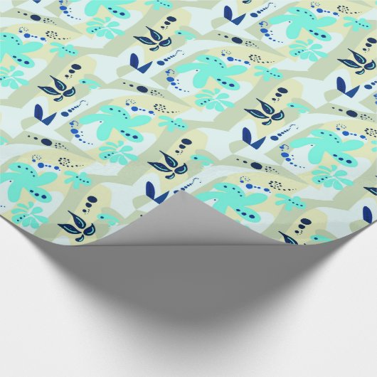 Trending abstract patroon lichtgekleurde bloem blo cadeaupapier (Hoek)