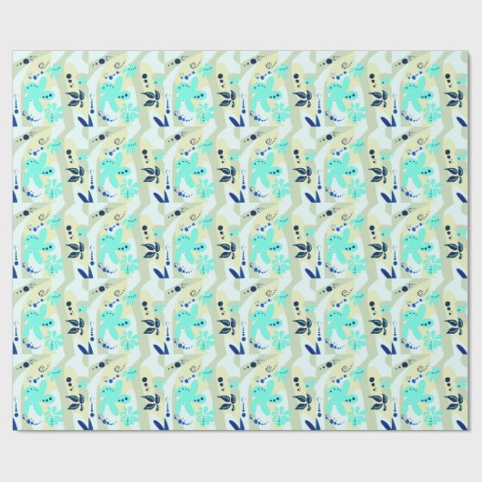 Trending abstract patroon lichtgekleurde bloem blo cadeaupapier (Vlak)
