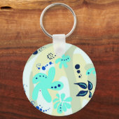 Trending abstract patroon lichtgekleurde bloem blo sleutelhanger (Voorkant)