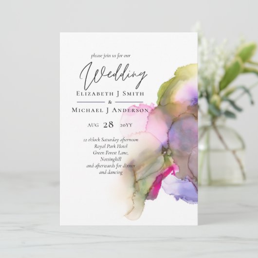 Trending Abstract Regenboog Paarse Trouw (Staand voorkant)