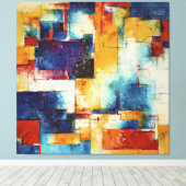 Trending Abstract Schilderen Kunst M1 Canvas Print (Insitu (Houten vloer))