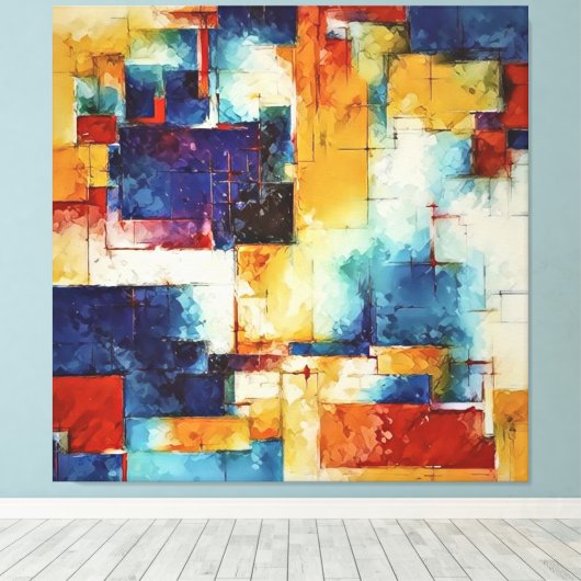 Trending Abstract Schilderen Kunst M1 Canvas Print (Insitu (Houten vloer))