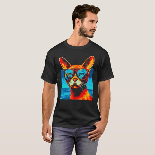 Trending Abyssinian Cat T-shirt (Voorkant volledig)