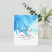 Trending Aqua Blauwe Aquarel Wash Bruiloft (Staand voorkant)