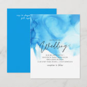 Trending Aqua Blauwe Aquarel Wash Bruiloft (Voorkant / Achterkant)