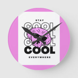 TRENDING BEAUTIFUL PINK DOG WALL CLOCK RONDE KLOK