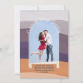 Trending Bewaar de datum | Foto Paarse Oranje Chic Kaart (Voorkant)