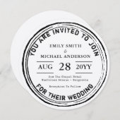 Trending bruiloft uitnodiging 2018 rustieke ronde  (Voorkant / Achterkant)