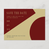 Trending Burgundy Gold Wedding BEWAART DE DATUM Briefkaart (Voorkant)