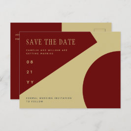 Trending Burgundy Gouden Trouw SAVE THE DATE Briefkaart