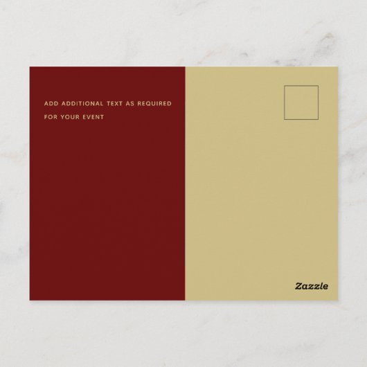 Trending Burgundy Gouden Trouw SAVE THE DATE Briefkaart (Achterkant)