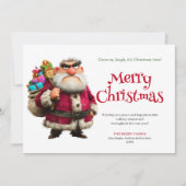 Trending comic Santa digital custom holiday card Feestdagenkaart (Voorkant)