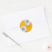 Trending Daisy Oranje inky art Ronde Sticker (Envelop)