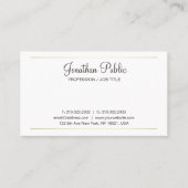 Trending Eenvoudig Elegant Wit Ontwerp Modern Visitekaartje (Voorkant)