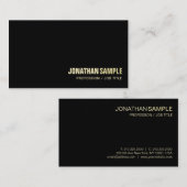 Trending Elegant Design Plain Black Gold Luxe Visitekaartje (Voorkant / Achterkant)