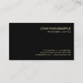 Trending Elegant Design Plain Black Gold Luxe Visitekaartje (Achterkant)
