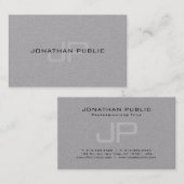 Trending Elegant Monogram Minimalistische Grijze S Visitekaartje (Voorkant / Achterkant)