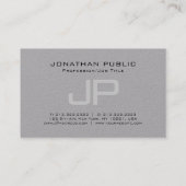 Trending Elegant Monogram Minimalistische Grijze S Visitekaartje (Achterkant)