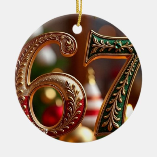 Trending Elegant Six Seven Christmas Meme Keramisch Ornament (Voorkant)