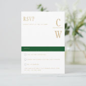 Trending Emerald Green Gold Wedding RSVP (Staand voorkant)