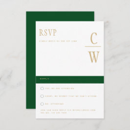 Trending Emerald Green Gold Wedding RSVP