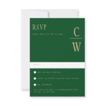 Trending Emerald Green Gold Wedding RSVP