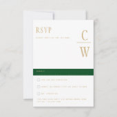 Trending Emerald Green Gold Wedding RSVP Kaartje (Voorkant)