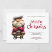 Trending funny grumpy Santa editable greeting card Feestdagenkaart (Voorkant)