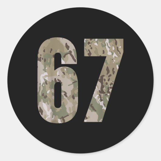 Trending Gen Alpha Six Seven 6 7 Meme Cam Multi Ca Ronde Sticker (Voorkant)