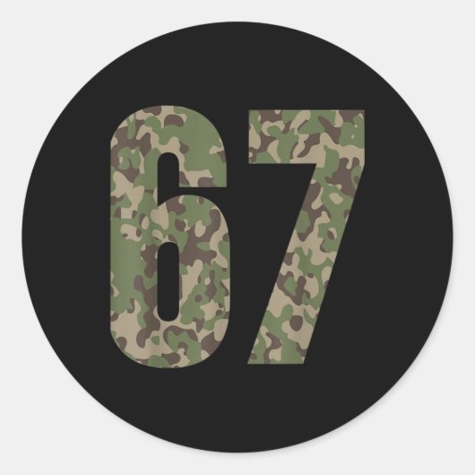 Trending Gen Alpha Zes Zeven 6 7 Meme Cam Multi Ca Ronde Sticker (Voorkant)