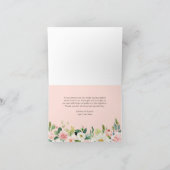 Trending Geometrisch Goud Lijst Blush Roze Bloem Bedankkaart (Binnen)