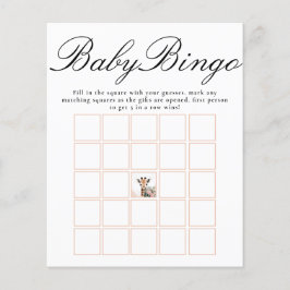 Trending Giraffe Baby Shower Bingo Papieren Vel